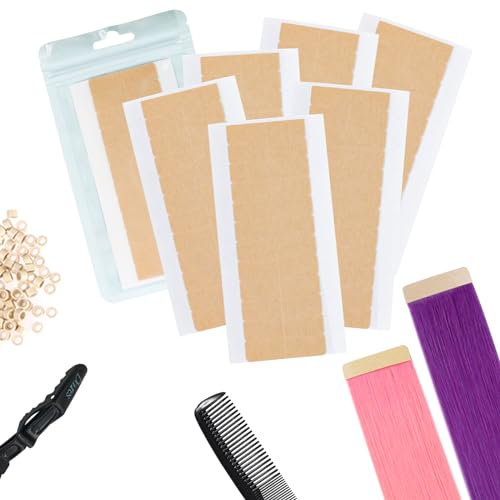 DOORES Cinta Adhesiva de Pelo Doble Cara Invisible y Sin Residuos para Extensiones de Cabello, 72 Piezas(4 x 1 cm)