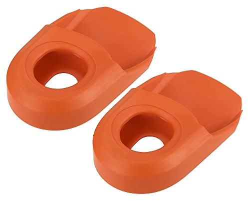 X AUTOHAUX 2 Stück weiche Kunststoff-Fahrrad-Kurbel-Schutzhülle, für Mountainbike, Gel-Hülse, Kurbelarm, Schutz, Orange