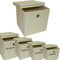 A406 3x Foldable Storage Boxes with Lid Storage Basket with Lid Fabric Cubes with Handles Collapsible Fabric Organiser Clothes Storage Box (Large -30x30x30cm, Beige)