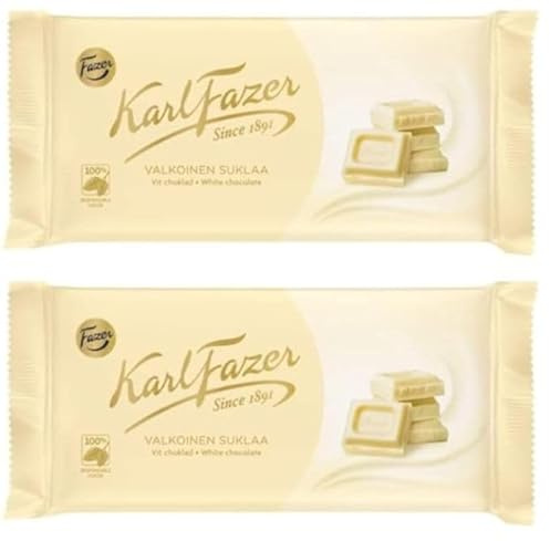 Fazer Karl Fazer weiße Schokolade 2 Bar von 131 g 9,2 Unzen