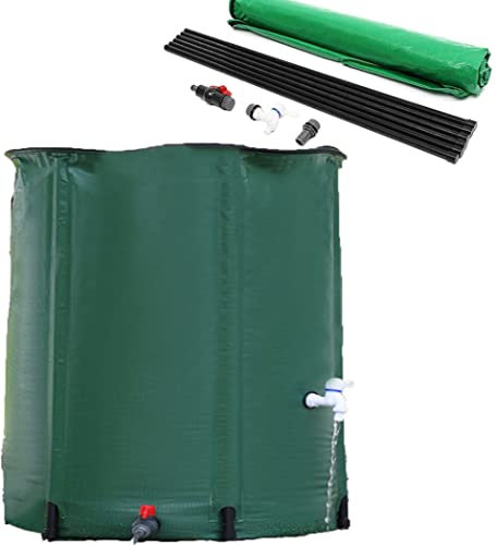 HYHMJ Universal Regenwasserfass, Verdicken PVC Wassereimer Groß Zisterne Tank, Mit Deckel/Hahn Regenwasser Sammlung Wassertank,Grün,500L/80 * 98CM