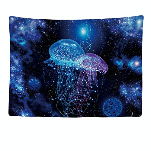 Ulticool - Psychedelic Quallen Jellyfish Natur Tiere - Wandteppich - 200x150 cm - Großer Wandteppich - Poster - Leinwandbild - Zubehör für Schlafzimmer Wohnzimmer Kinderzimmer