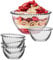 Large Glass Bowl Set Decorative Trifle Serving Bowl & Set of 4 Beaded Edge Dessert Bowls Alfresco Dining Serveware