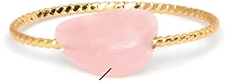 Bague En Pierre Naturelle Irrégulière Guérison Cristal Quartz Bague Oeil De Tigre Bague Fine En Or Pour Femme Bijoux Pour Hommes,5 Quartz Rose
