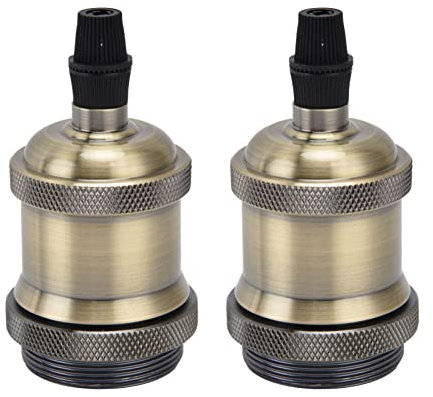 Lot de 2 douilles E26/E27. douille de lampe vintage rétro en aluminium,accessoires de bricolage pour ampoules vintage E26/27. table de chevet, bureau, salon(Cuivre Vert), Douille de Lampe Vintag