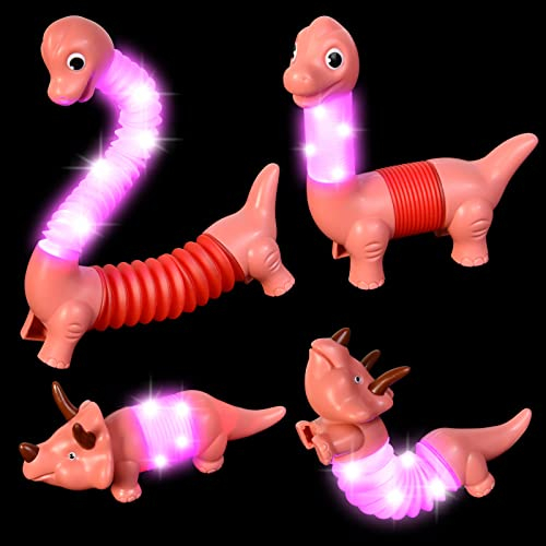 Ainiv Pop Tube Set, 2PCS Leuchtspielzeug, Partygeschenke Tube mit LED, Partyzubehör Kinder, Sensorik Spielzeug, Leuchtstäbe, Pop Tuben für Teenager, Kindergeburtst, Dekoration Set