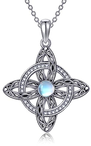 VENACOLY Hexen Knoten Kette für Damen 925 Sterling Silber Hexenknoten Anhänger Hexe Halskette Schmuck Geschenk für Damen