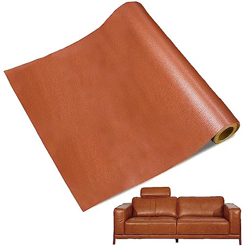 Vientiane Merlin Cuir, Cuir Autocollant, 60 x 137cm Rouleau Adhesif Cuir, Simili Cuir Autocollant, Cuir Patch Réparation pour Canapés, Sièges de Voiture, Sac à Main, Veste en Cuir (marron)