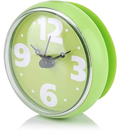 TOPINCN wasserdichte Badezimmeruhr mit Saugnapf, Duschwand-Timer, Küchenwanduhr, Timer, Innenuhr, Badezimmerzubehör (Grün)