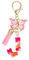 MWOOT Letter Keychains Initiale Porte Clef Lettre J,Alphabet Initial Keyring avec Papillon Pendentif,Rose Pétales Feuille D'or Key Ring pour Femmes Filles Portefeuilles Sac à Main Charme(J)