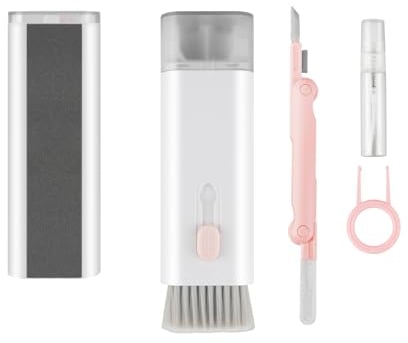 Rishaw 7 in 1 Cleaning Kit, Pink Electronics Cleaning Kit for Keyboard, Laptop, Tablet, Earphone, and Phones