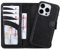 BOULETTA Wallet Case for iPhone 15 Pro Full Grain Leather Wallet, Detachable Magnetic Flip Cover, Card Holder, iPhone 15 Pro Wallet Case MagSafe Compatible RFID Blocking 6.1 inch, Black