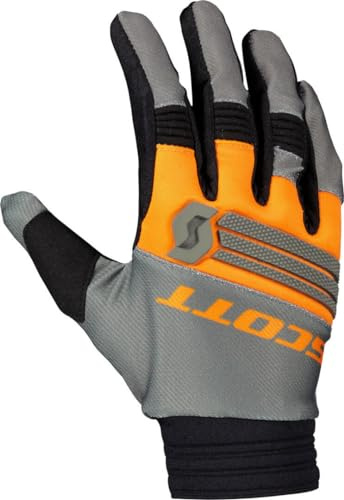 Scott X-Plore MX Motocross/DH Fahrrad Handschuhe grau/orange 2025: Größe: L (10)