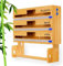 Upgrade 4 in 1 Plastic Wrap Dispenser with Cutter & Paper Holder, Aluminum Foil Dispenser with Cutter for Organization and Storage, Bamboo Roll Organizer Holder, Compatible with 12 Roll