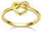 Bestyle Herz Ring Silber 925 Damenring Knotted Heart Fingerring Eheringe dünner Vorsteckringe, Gold, Ringgröße 62