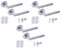 HANDLEZONE® 3 Sets Lacerta Premium Internal Door Handles on Rose Lever Latch Packs with 75mm Ball Bearing Hinges and 76mm Latches - Dual Polished/Satin Chrome