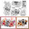 GLOBLELAND Retro Blumen Transparente Silikonstempel Tonband Klare Stamps Kamera Teetasse Silikonstempel Für Kartengestaltung DIY Prägung Journaling