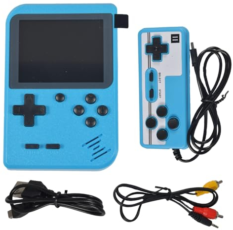 Consola de Juegos de Mano, Consola de Juegos Portátil, Consola de Videojuegos Retro, Consola Retro Portátil con 500 Juegos Clásicos de FC, Pantalla de 3 Pulgadas, para Juegos de Dos Jugadores, Azul
