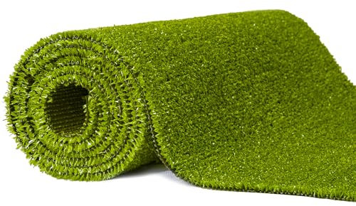 Mazovia Kunstrasen Rasenteppich für Garten Balkone Terrassen Wintergärten Biergärten - Höhe: 6 mm Meterware Wasserdurchlässig - Grün 300 x 350 cm