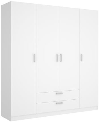 DEKIT GRUPO RIMOBEL MAXI - Armario de cuatro puertas y dos cajones - BLANCO - 215 x 200 x 52 cm