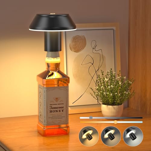 TobeBright 3.5W Lampada per bottiglia 3 colori Dimmerabile DC5V Lampada a bottiglia ricaricabile di tipo C lampada per tablet sensibile al tocco per abitazioni, ristoranti, ecc (1Pcs)