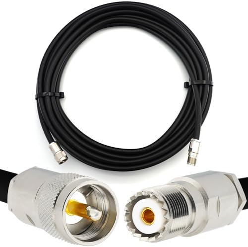 25m PL259 a SO239 UHF Cable coaxial CB — RG213 Extensión coaxial UHF macho a hembra de 50 ohmios — para HAM, Radio CB, Antena UHF, Medidor SWR, onda corta RF