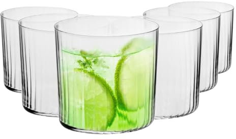 Krosno Cider Wassertrinkgläser | Set mit 6 Gläsern | 410 ml | Mixology LUMI Collection | ideal für Zuhause, Restaurant und Partys | spülmaschinenfest