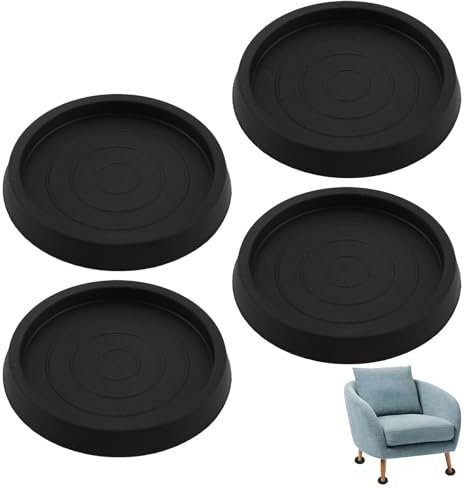 Lot de 4 patins antidérapants pour meubles de 6,3 cm, patins ronds en caoutchouc antidérapants pour lit, canapé, chaise, table, piano et armoire – Protections de sol, capuchons de pieds de chaise,