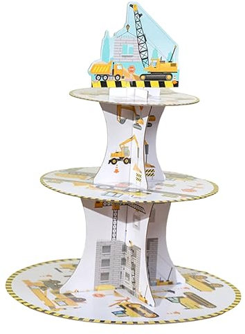 Amosfun Mehrstöckiger Kuchenständer 3-stöckiger Dessertständer Kuchenturm Für Jungen Dekorativer Cupcake-ständer Papier-kuchenständer Geburtstagsparty-zubehör Hochwertiger Kuchenständer
