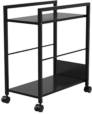 Computer Tower Stand PC Tower Stand 2-Tier PC Tower Stand with Locking Caster Wheels, Mobile CPU Stand with Storage, Stable Metal Frame, Rolling PC Case Holder for Home Office CPU Steel Rolling Stand