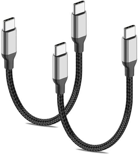 15cm USB C auf USB C Kabel für iPhone 16/15 Pro/Max/Plus, 2 Stück 60W Ladekabel USBC auf USBC Kurz 15cm für Samsung Galaxy S24/S23 Ultra, Schnellladekabel USB-C 0,15 M