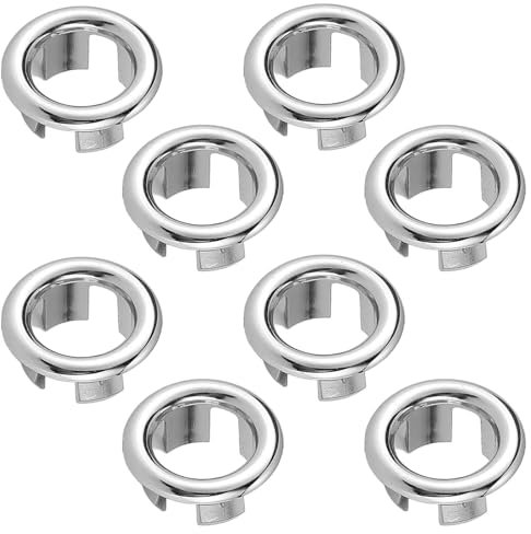 JEYORZY 6 Pcs el Anillo de Desbordamiento de Fregadero, Plastico Cubierta de Anillo de Rebosadero de Fregaderos, Cubierta de Desbordamiento de Fregadero, para Desagüe de Lavabo para Baño o Cocina