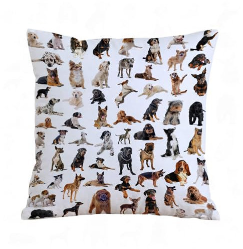 ERRTU Kissenbezug 40x40 cm, Hundeliebhaber Dekor, Bild mit reinrassigen Hunden Australischer,Dekokissen Kissenbezüge Deko Kissen Bezug Wohnzimmer Zierkissen für Sofa Stuhl Bett Garten