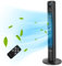 Taylor Swoden Ventilador de torre de 96 cm, 45W con mando a distancia y pantalla LED. Temporizador 12h, 4 modos y 3 velocidades. Ventilador de torre silencioso color negro, oscilante - 01I3D