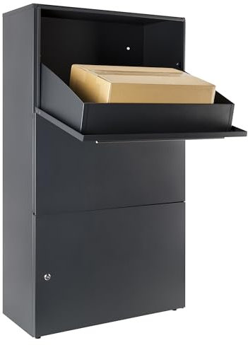 Riesen - Paketbriefkasten, 90 Liter Volumen, für sehr große Pakete, XXL Paketkasten, Maße 117 cm x 63 cm x 32 cm (H x B x T) - kontaktlose Zustellung, fertig montiert, robuste Qualität
