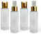 HR Hogar - Botellas de Viaje Rellenables con Tapón Spray y Disc-Top, 4 Piezas de 100 mL - Hecho en España - Dispensadores de Plástico Pet 100% Reciclable