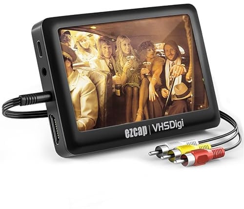 kesurpae Portable Video to Digital Converter, Record Video for VHS, VCR, DVR, DVD, Hi8, Compatible with Mini DV, Camcorder,Cassette,8mm Tape, Gaming Consoles