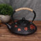 KIMISS 0.9L Red Oriental Cherry Patrón de Hierro Fundido Tetera con de cobre: ​​hervidor Elegante para Amantes del té, Decoración del Hogar y Coleccionables