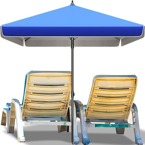 Marktschirm für den Außenbereich, rechteckig, 1,8 x 2,2 m, 2 x 2 m, 2,5 x 2,5 m, 2,2 x 2,8 m, 2,5 x 3,2 m, 3 x 3 m, blauer Gartenschirm für Tische und Terrassen