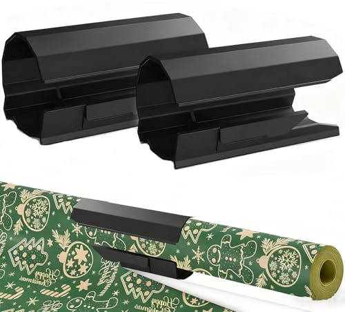 2PCS Wrapping Paper Cutter, Christmas Wrapping Paper Cutter, Wrap Slice for Rolls, for Christmas Holiday Birthday Crafts Gift Wrap, Easy Sliding Crafting Trimmer Slicer