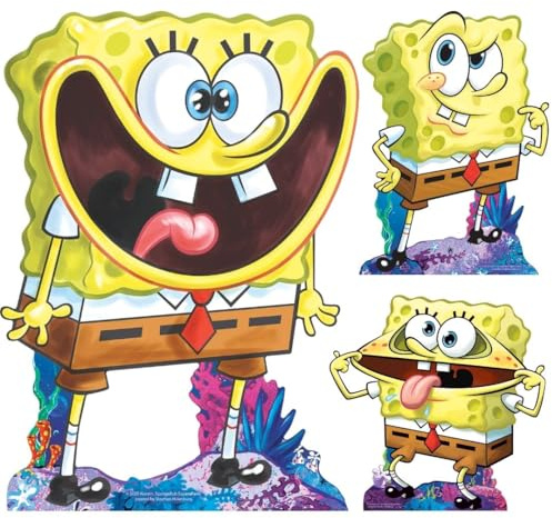Star Cutouts SC4812 SpongeBob SquarePants Multi Pack Cardboard Cutouts (63cm) – Official SpongeBob Party Decorations for Kids Birthdays & Fan Displays
