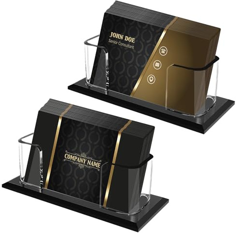 2er Set Visitenkartenständer, transparenter Acryl Visitenkartenhalter, Platz für 60-80 Visitenkarten, Visitenkarten für Messestand, Theke im Kaufhaus