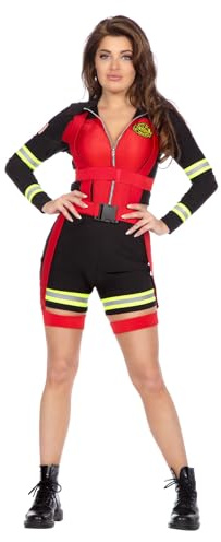 WILBERS & WILBERS 4576 - Feuerwehr Kostüm für Damen, sexy Catsuit mit Utility Gürtel, Feuerwehranzug für Karneval
