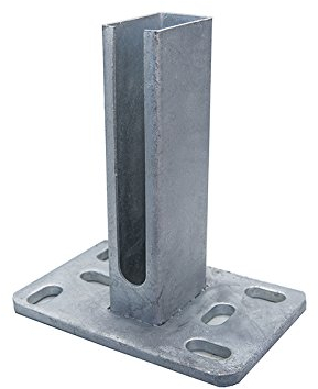 Fußplatte Bodenplatte Aufschraubhülse für Zaunpfosten 60 x 40mm, Gittermatte