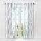 HongYa 1er-Pack Voile Gardine Transparenter Vorhang mit Ösen Wellen Druck H/B 175/140 cm Weiß Silber