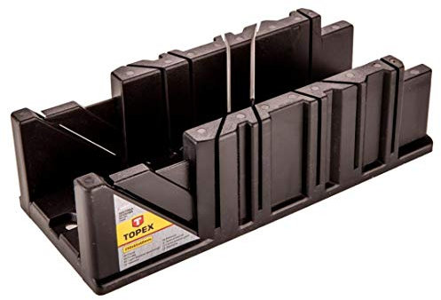 Schneidlade, Kunststoff, 250 x 65 x 60 mm, Schnittwinkel: 22,5°, 45° (vertikal und horizontal), 90°, Kunststoff TOPEX 10A843