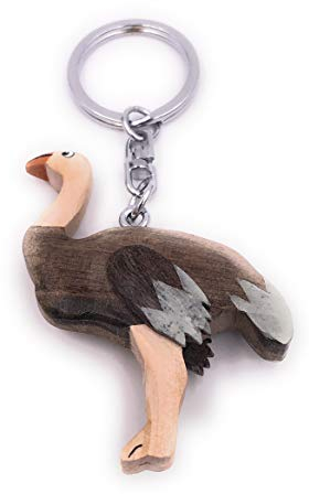 H-Customs Strauß Riesen Vogel Sweet Holz Edel Handmade Schlüsselanhänger Anhänger