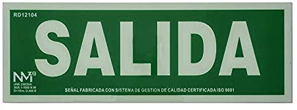 FERRETELIX® Cartel PVC Fotoluminiscente Salida 105x300 clase B homologado UNE 23035/4