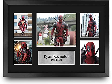 HWC Trading FR A3 Ryan Reynolds Deadpool Presents gedrucktes signiertes Autogrammbild für Film-Fans – A3 gerahmt