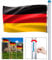LARS360 Mât de drapeau en aluminium 6,5 m avec drapeau allemand + douille de sol + corde de traction + crochet de fermeture + embout et hauteur réglable sur 5 hauteurs différentes.